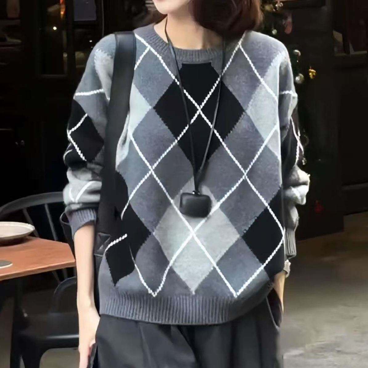 25新款经典美拉德毛衣慵懒针织衫6699