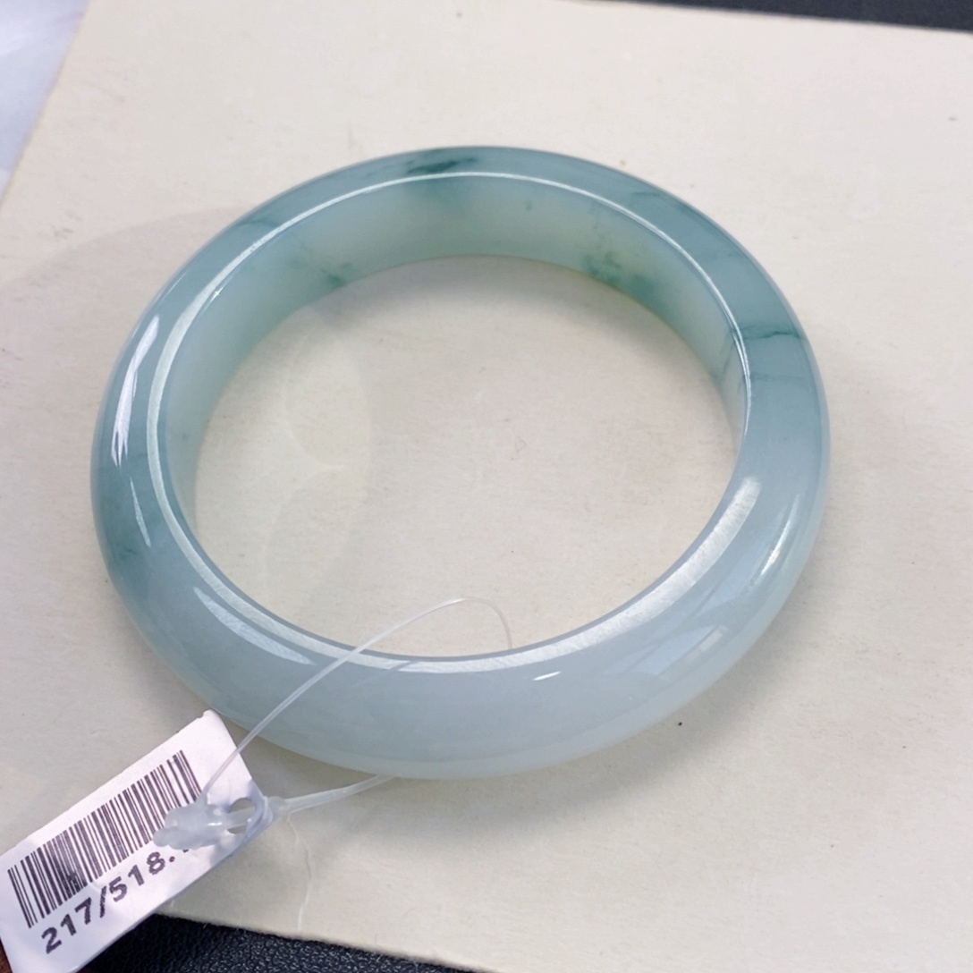 翡翠手镯未镶嵌55冰飘花