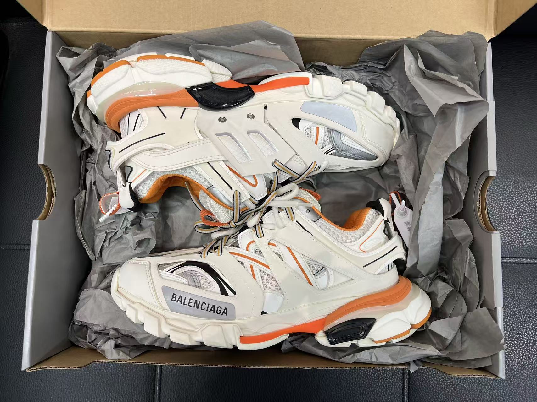99新 Balenciaga/巴黎世家 38码 Track1.0运动鞋白橙 99新 00068