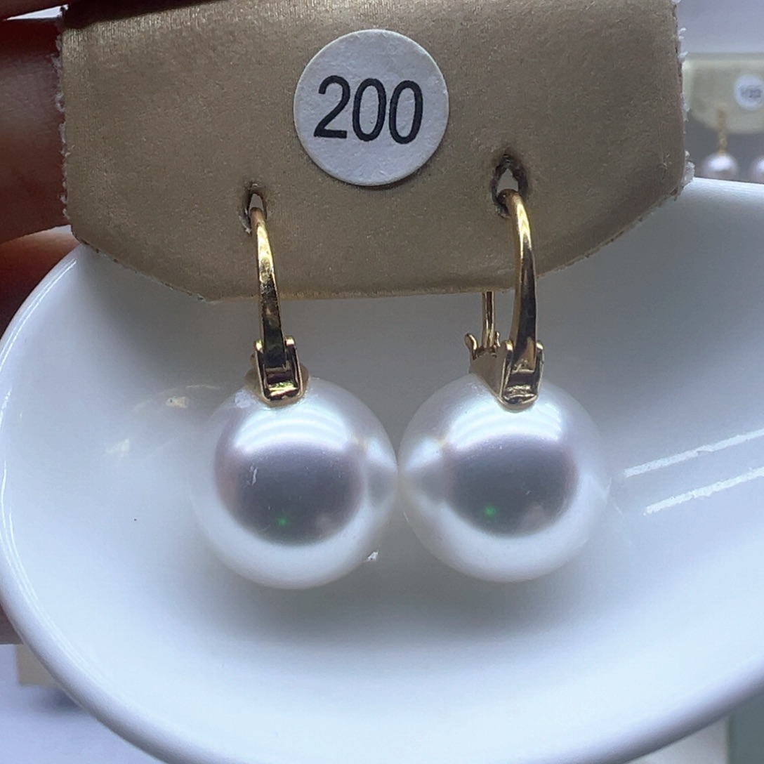 银S925镶嵌淡水珍珠耳饰