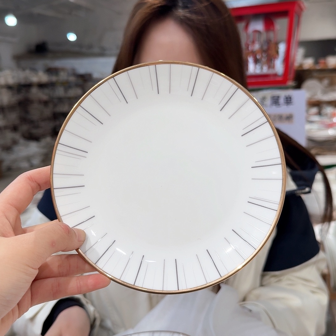 瓷高骨6.5英寸盘16cm7个外贸尾单