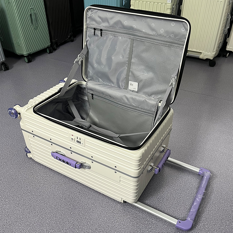 2025新款行李箱20寸登机箱侧开口铝框拉杆箱女高颜值大容量旅行箱