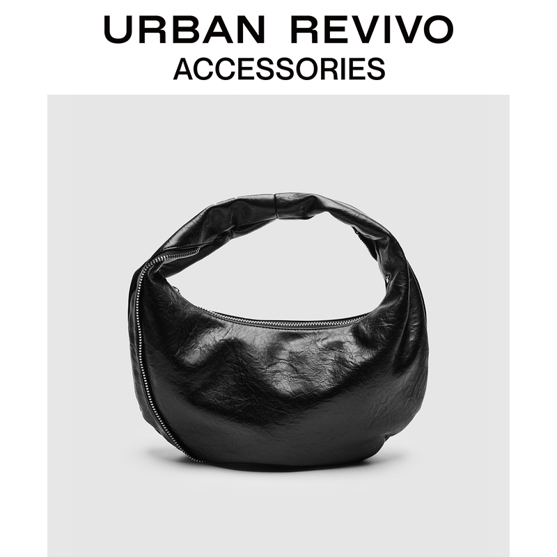URBAN REVIVO2025秋季新款女士慵懒半月腋下单肩包UAWB50214
