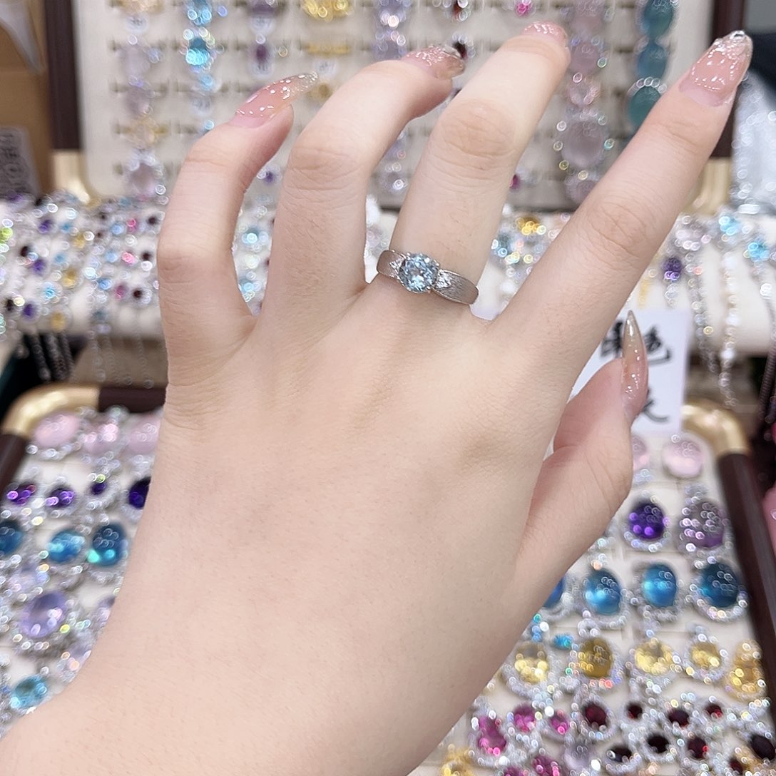 黄晶银S925镶嵌戒指