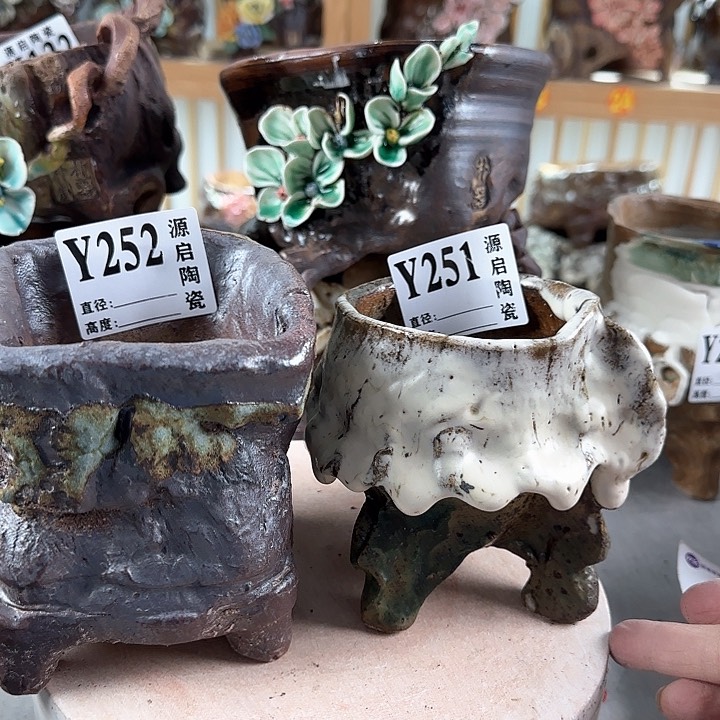 紫砂花盆景德镇陶瓷多肉251-2