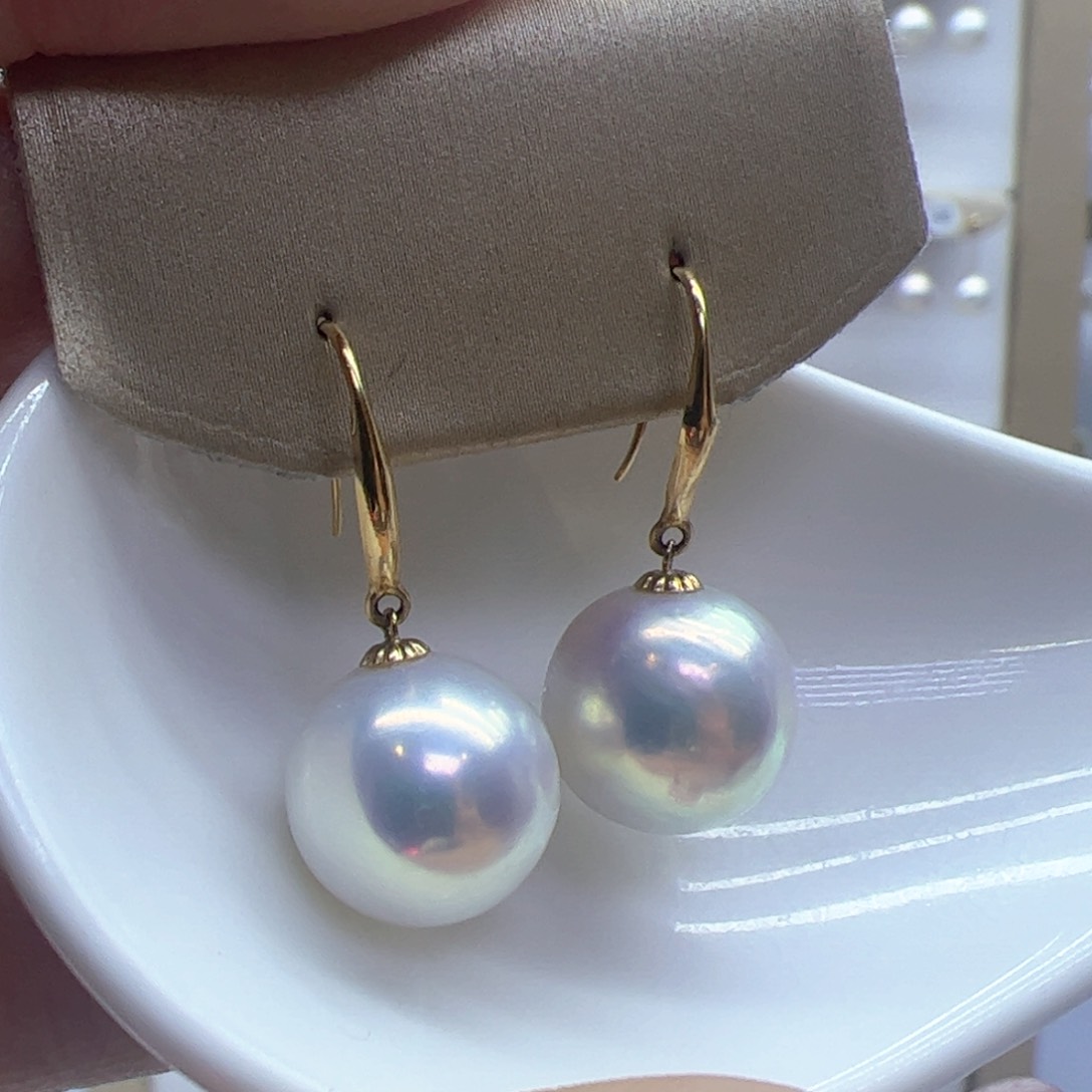 淡水珍珠耳饰18K金镶嵌