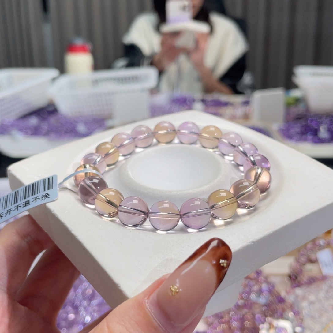 未镶嵌手链水晶？****？10mm玻利维亚紫黄晶