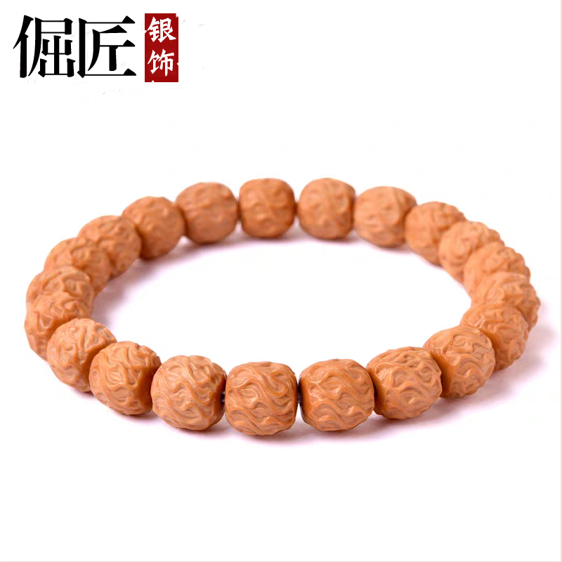 精品原生雕刻猴头手串文玩桶珠盘玩佛珠手链男女士单圈手串礼物