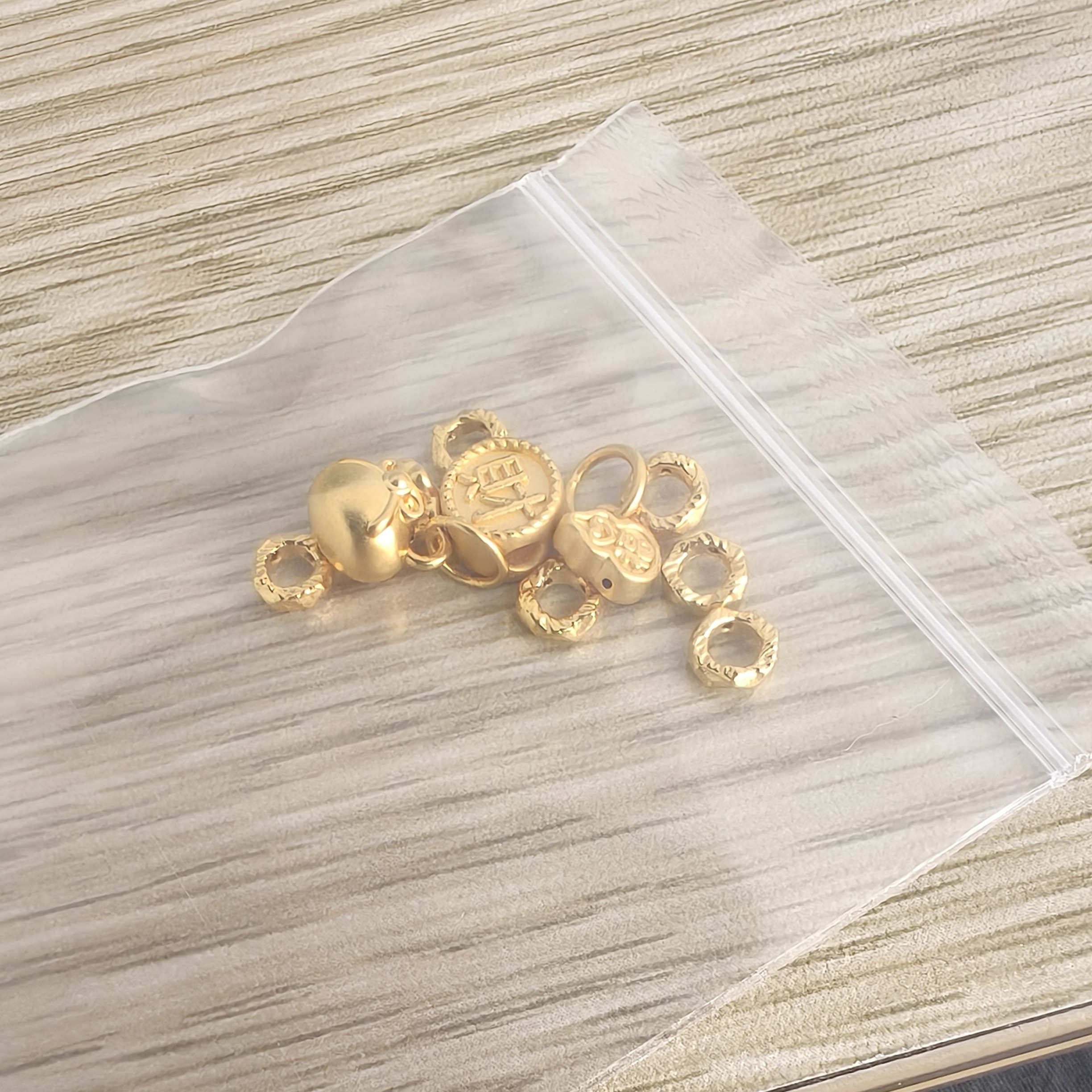   足金999   通孔提溜一套