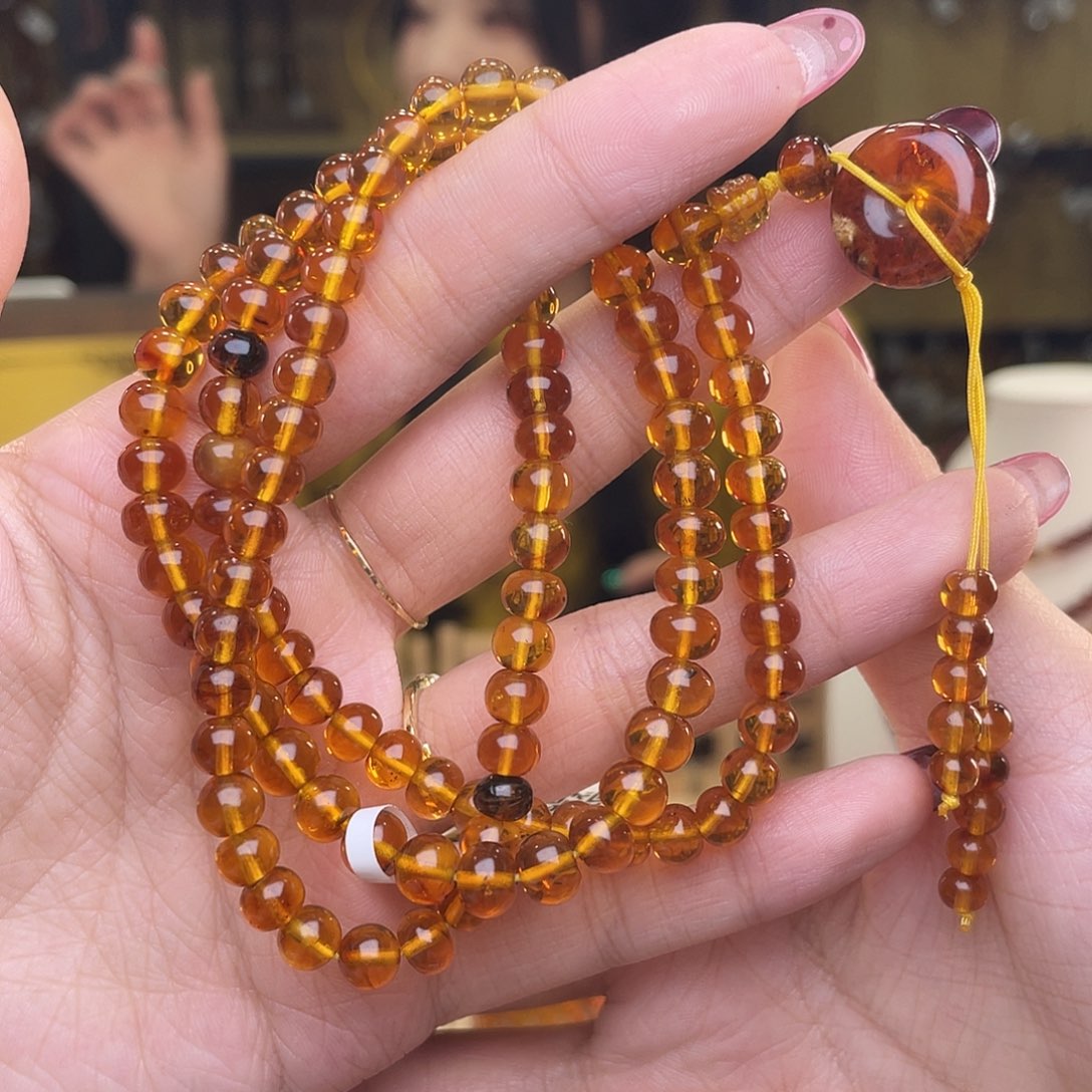 琥珀裸石未镶嵌抚顺琥珀6+金珀平安扣设计链