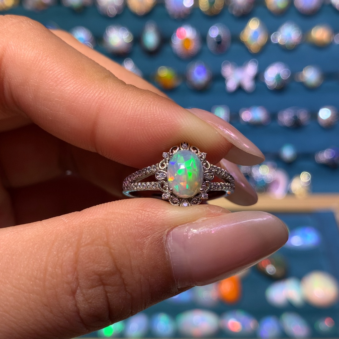 欧泊银S925镶嵌戒指款