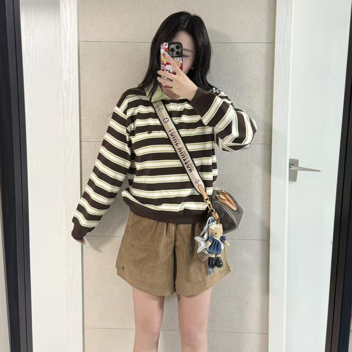 胖丁东大门套装条纹