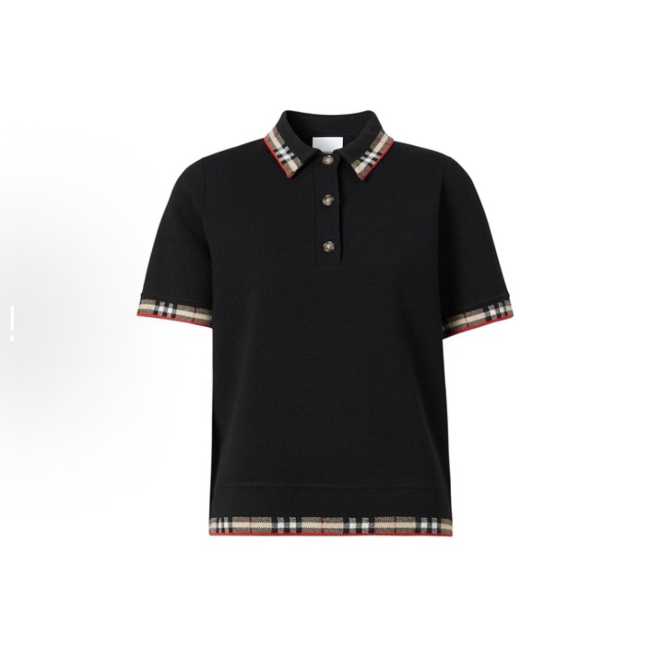 未使用 BURBERRY/博柏利 格纹装饰运动短袖polo衫 M码/全新