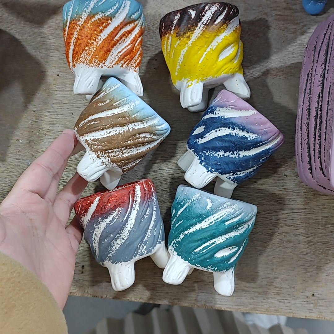 红陶吸水透气的白陶花盆凑满12发货