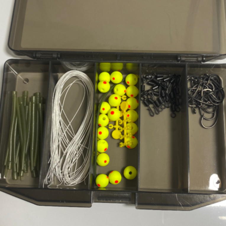 反底钓自绑盒装20付草鱼鲤鱼青鱼珠珠反底线组极锋利钩沉水防缠管