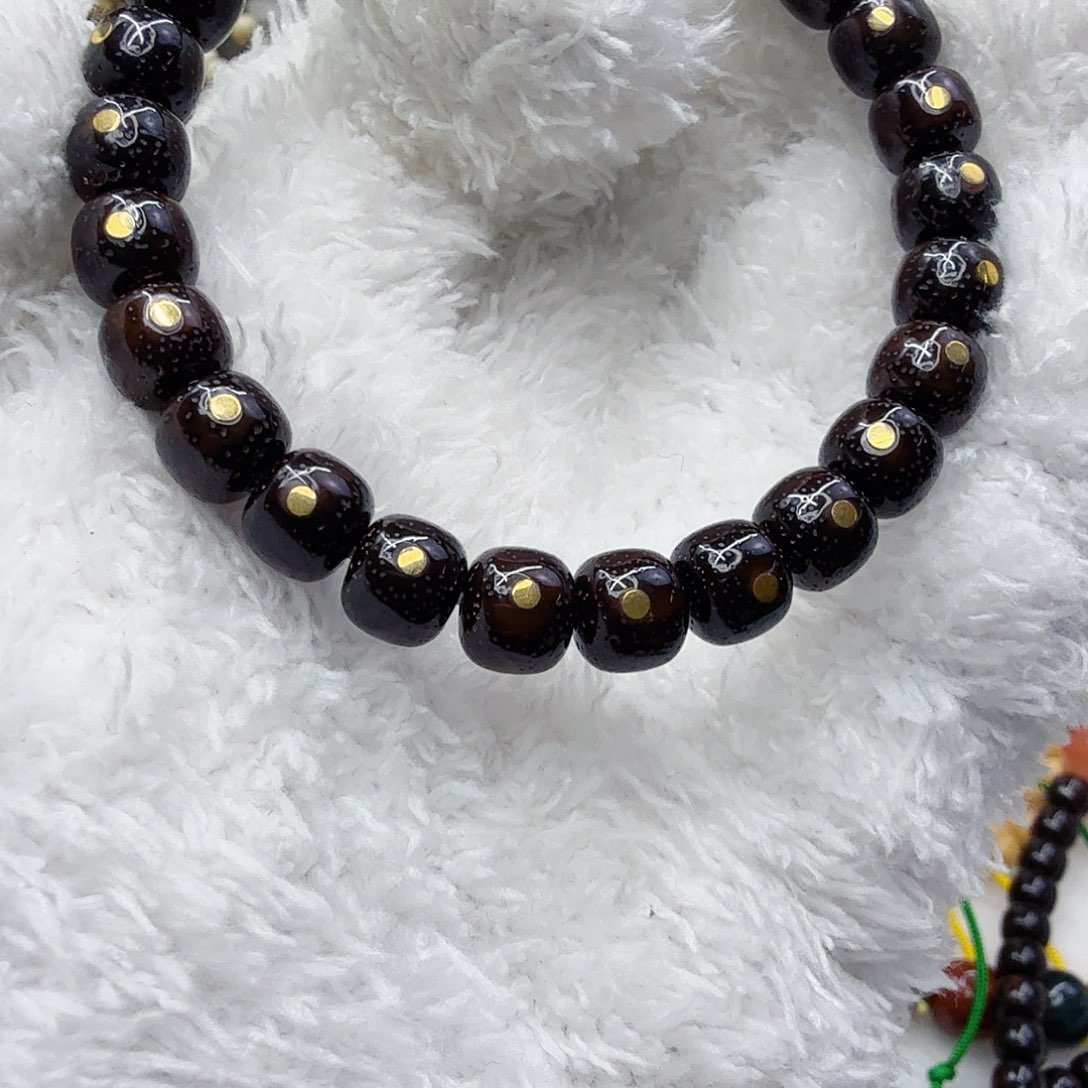 星月菩提手串17殿堂黑金星月菩提单圈0.9桶钉