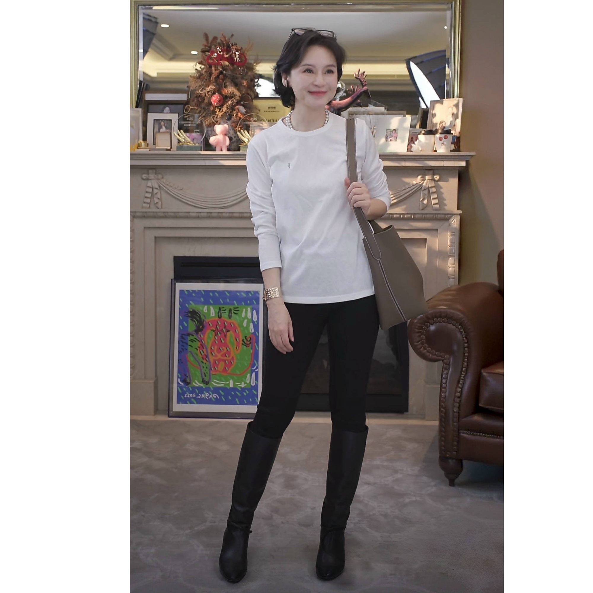 我是摩羯 拉夫T加大版 永迈棉针织绣花秋简约百搭上衣