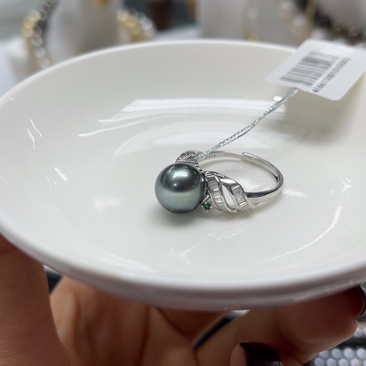海水珍珠戒指银S925镶嵌