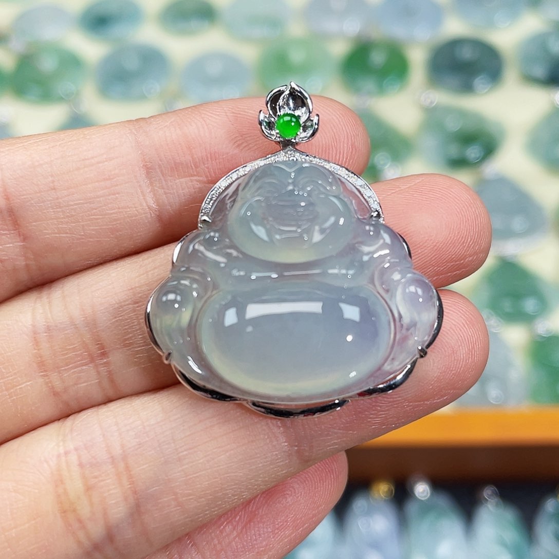 翡翠颈饰18K金镶嵌吊坠