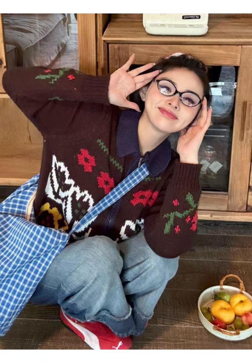 【游乐园】秋冬韩系穿搭慵懒高级感费尔岛毛衣上衣外套