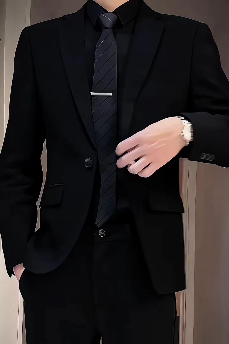 【小人家】秋冬黑色圆领商务Y毛上衣