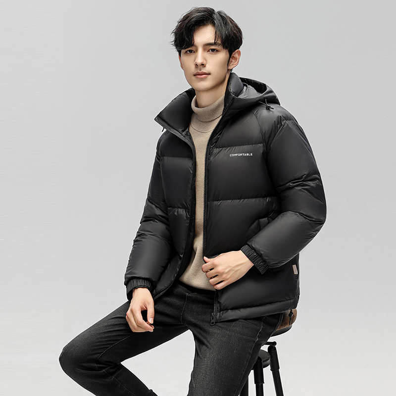 【极寒加厚/高充绒】雪中飞羽绒服男冬宽松连帽休闲面包服保暖外套