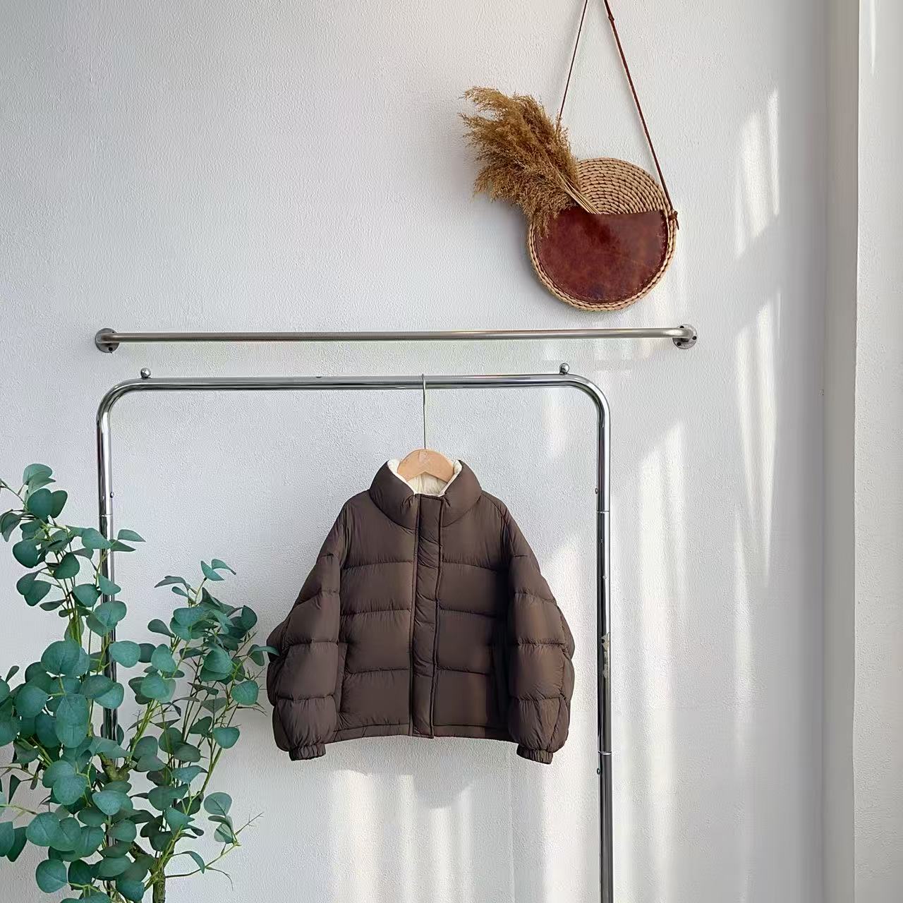 3116帕深褐色常规款鹅绒服