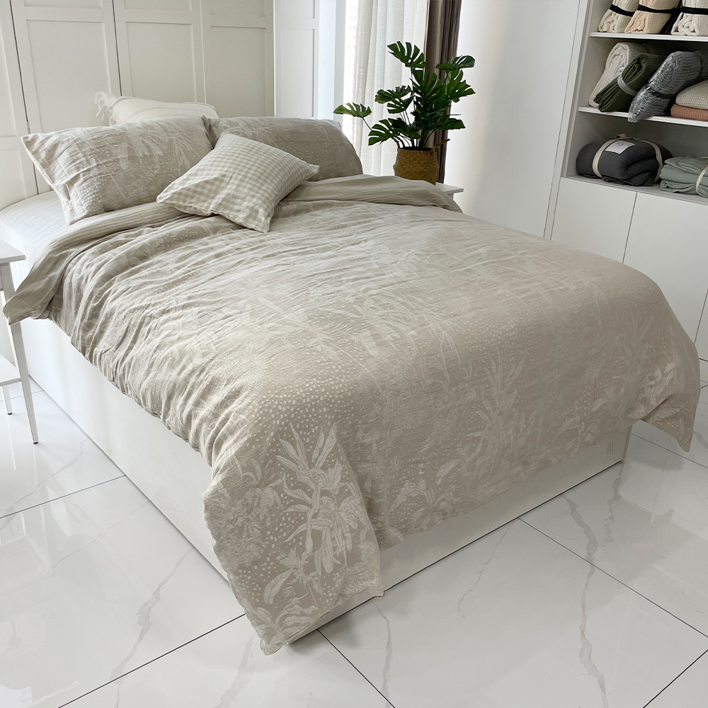 【风在野兮】棉麻提花三件套高货出口床品2025夏季新款