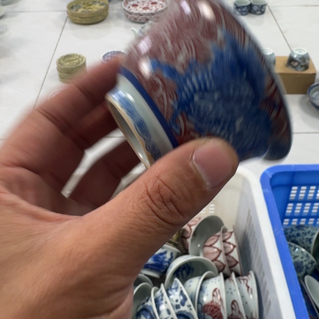 摆件陶麒麟踏浪小压手