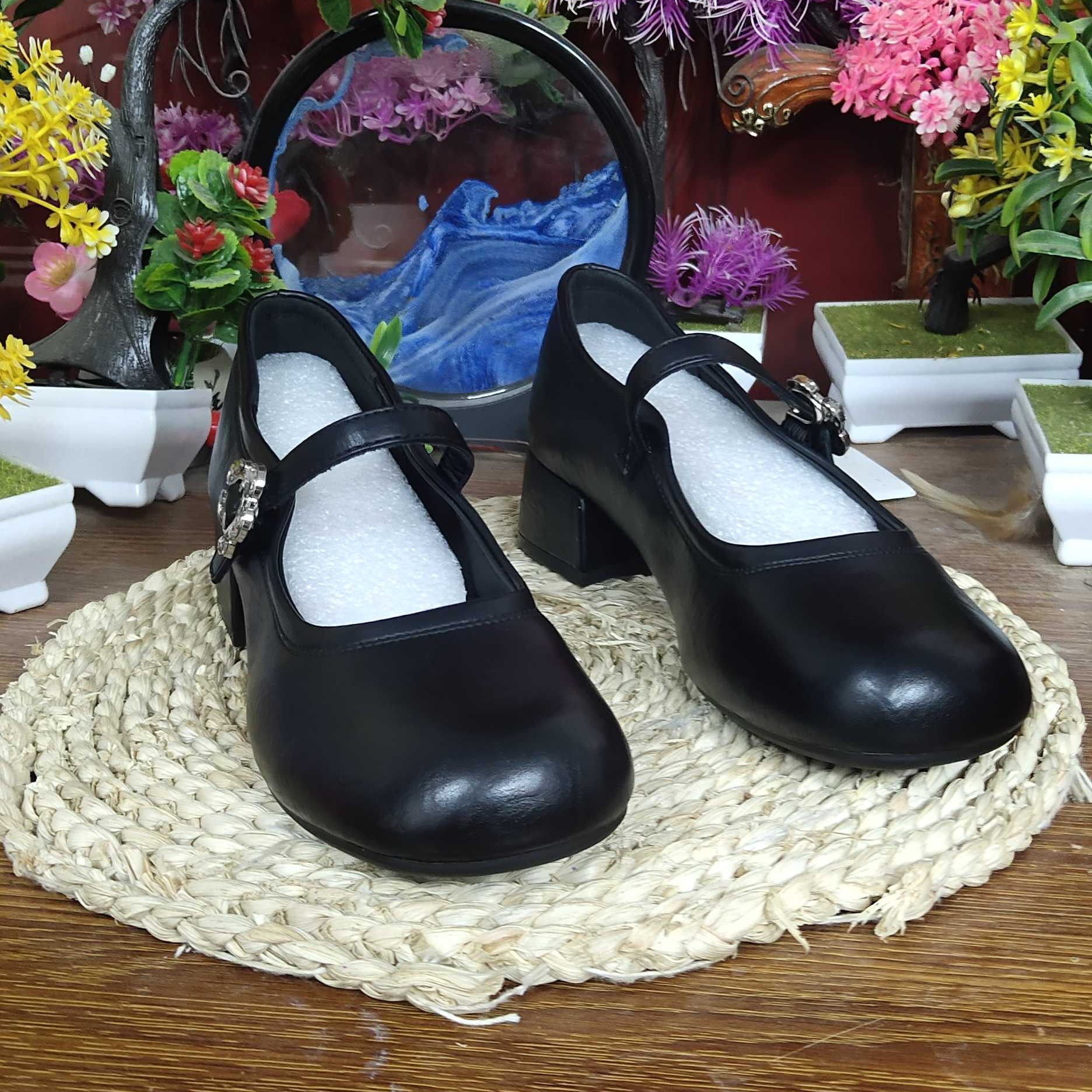 缘缘圆头平跟气质玛丽珍女鞋9118