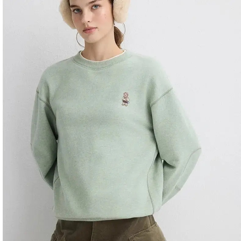 TeenieWeenie2025年秋季新款领口假两件拼接圆领上衣TTMA254VC4K