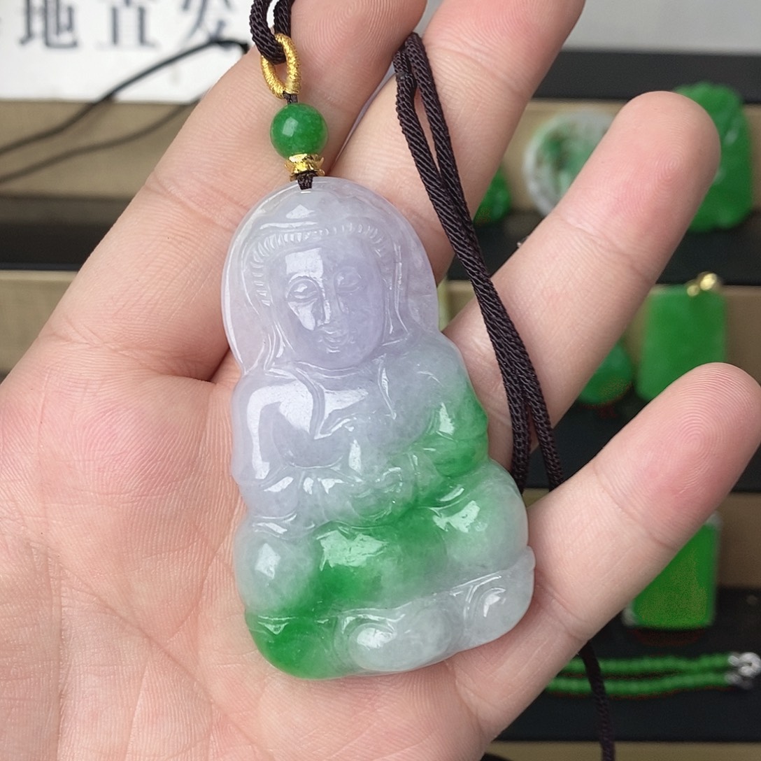 翡翠银S925镶嵌吊坠(赠链)