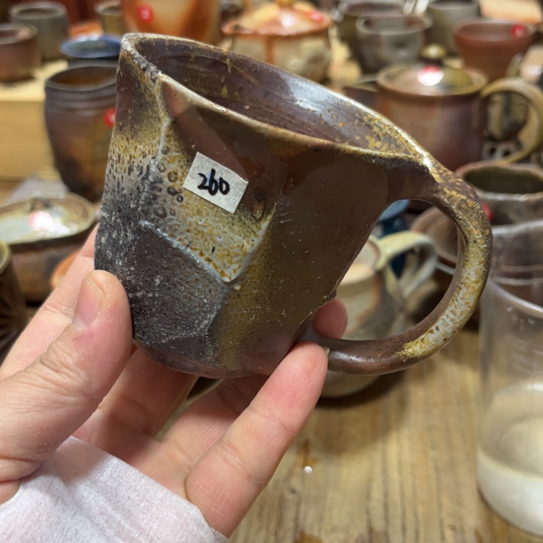 上田玄明盖置备前茶杯茶宠