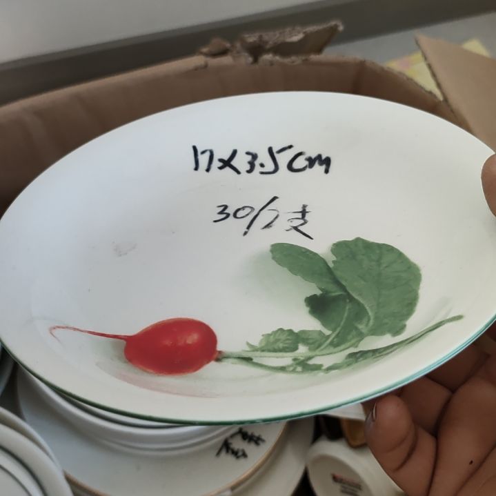 陶瓷出口萝卜深盘两支