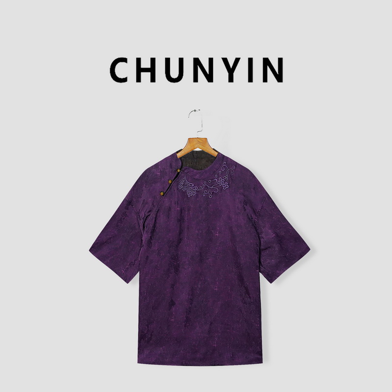 李心儿【绮梦双面穿】新中式国风设计师提花时尚短袖32189