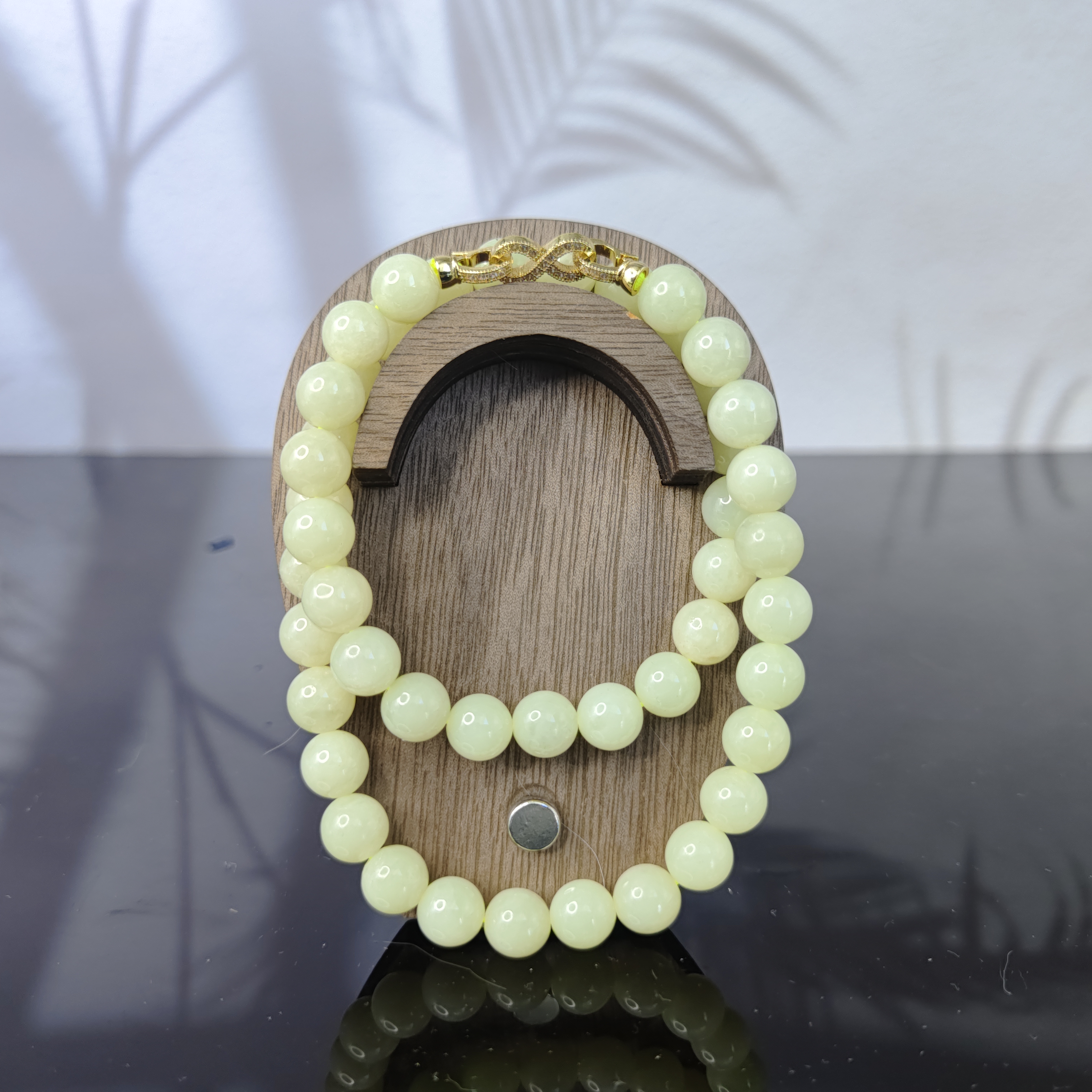 Y和田玉圆珠项链（卡9）3210