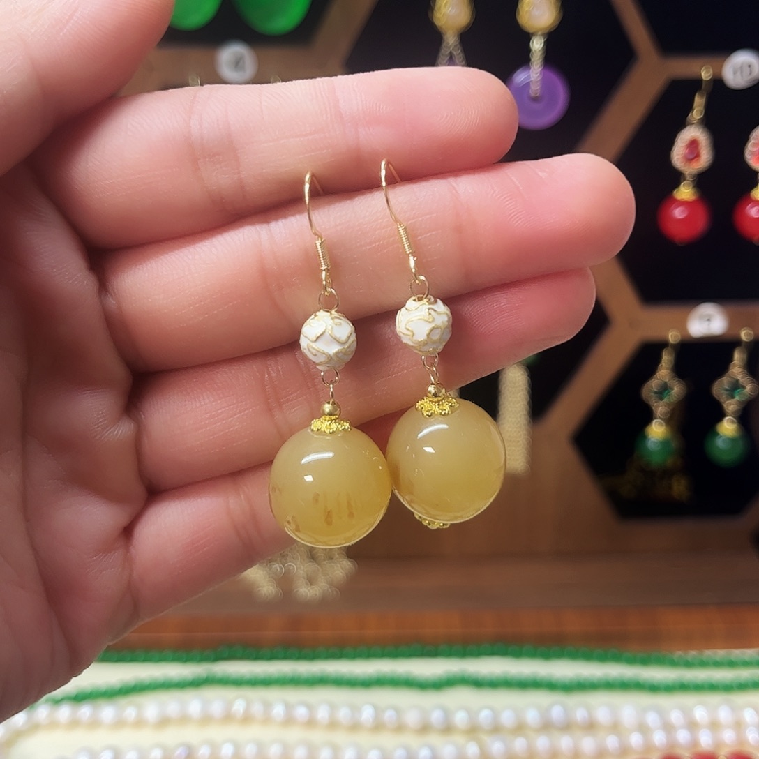 锆石纯铜925银耳饰