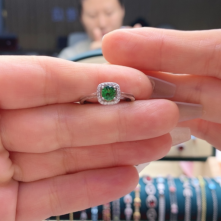 石榴石（沙弗莱）戒指银S925镶嵌