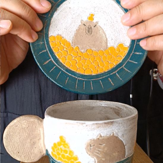 泥塑卡皮巴拉咖啡杯啊