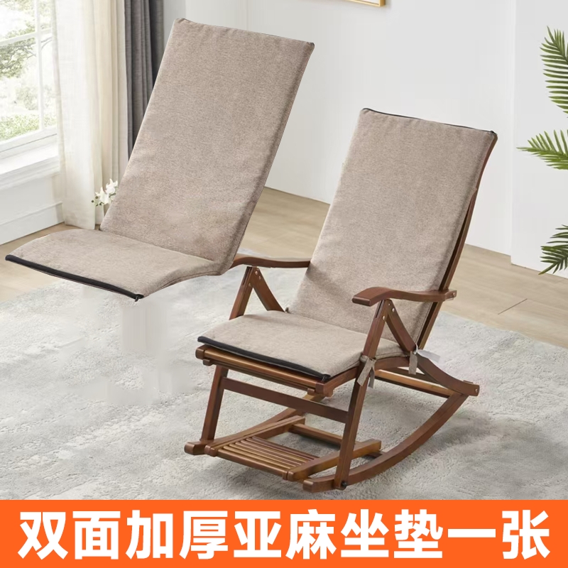 可拆洗简约亚麻坐垫透气加厚双面四季通用椅垫