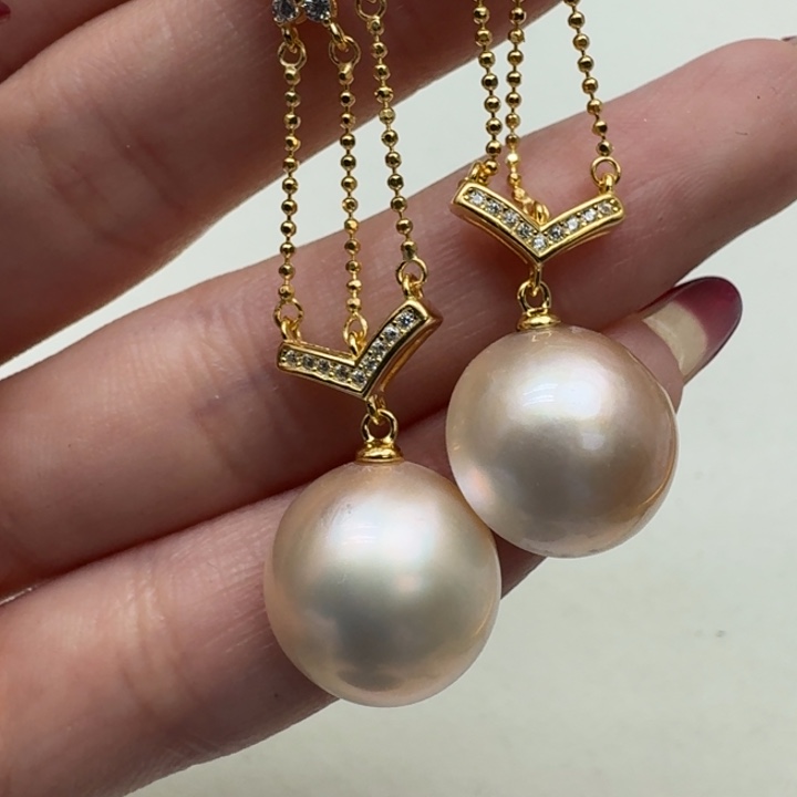 拼合珍珠（马贝珠）耳饰银S925镶嵌