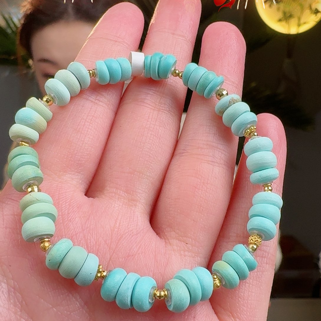 绿松石珠宝奇石18K金镶嵌