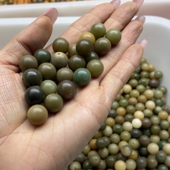 吊坠白玉菩提微瑕12青提圆200