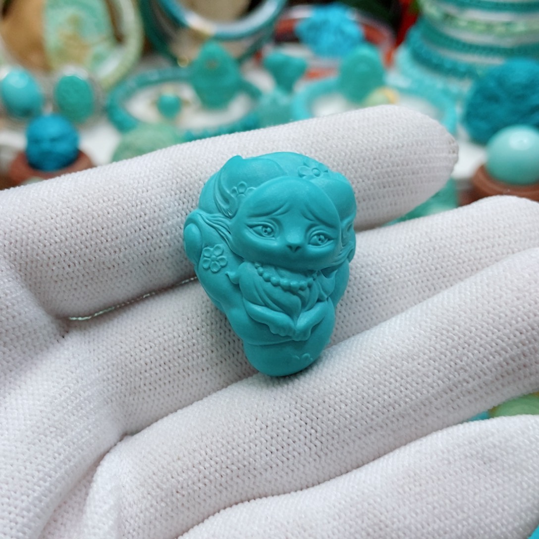 绿松石未镶嵌凤九