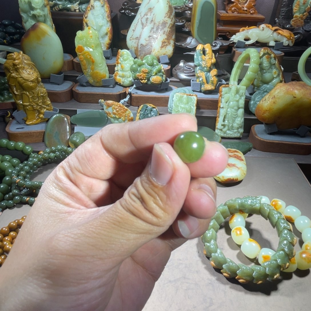 和田玉单珠未镶嵌張**_