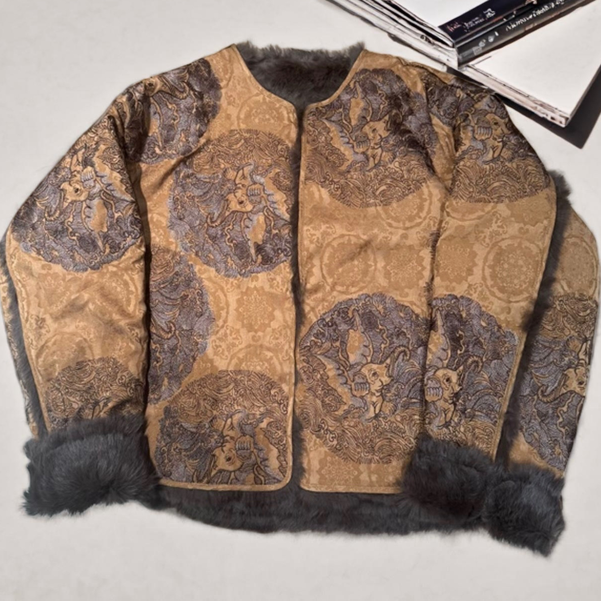 5926《吉象》新中式新款高奢红人同款重工刺绣外套复古