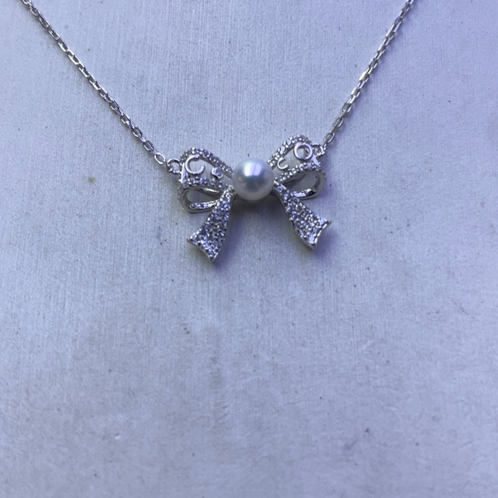 淡水珍珠项链银S925镶嵌