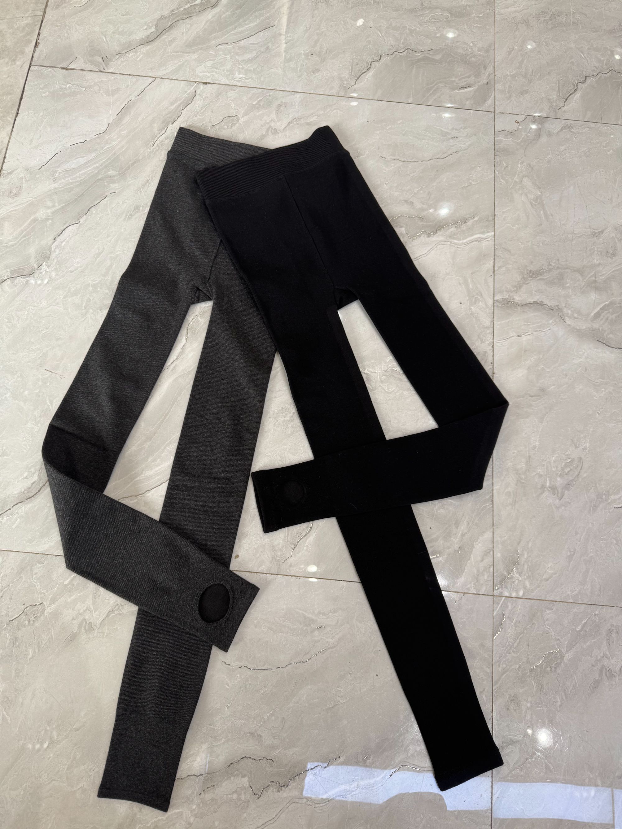 精梳棉羊绒条纹压力踩脚瘦瘦裤