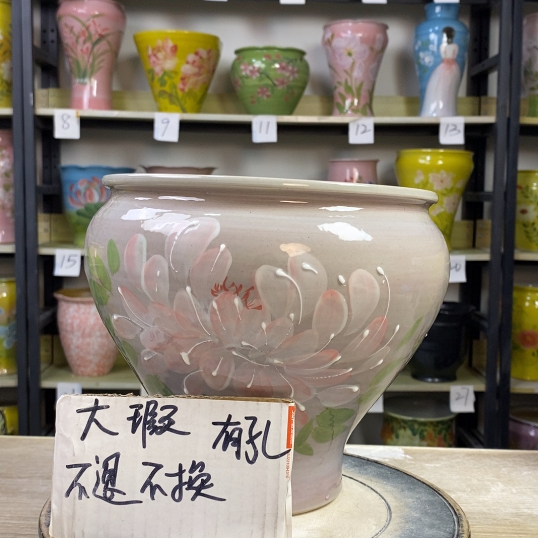 景德镇手工手绘陶瓷花盆