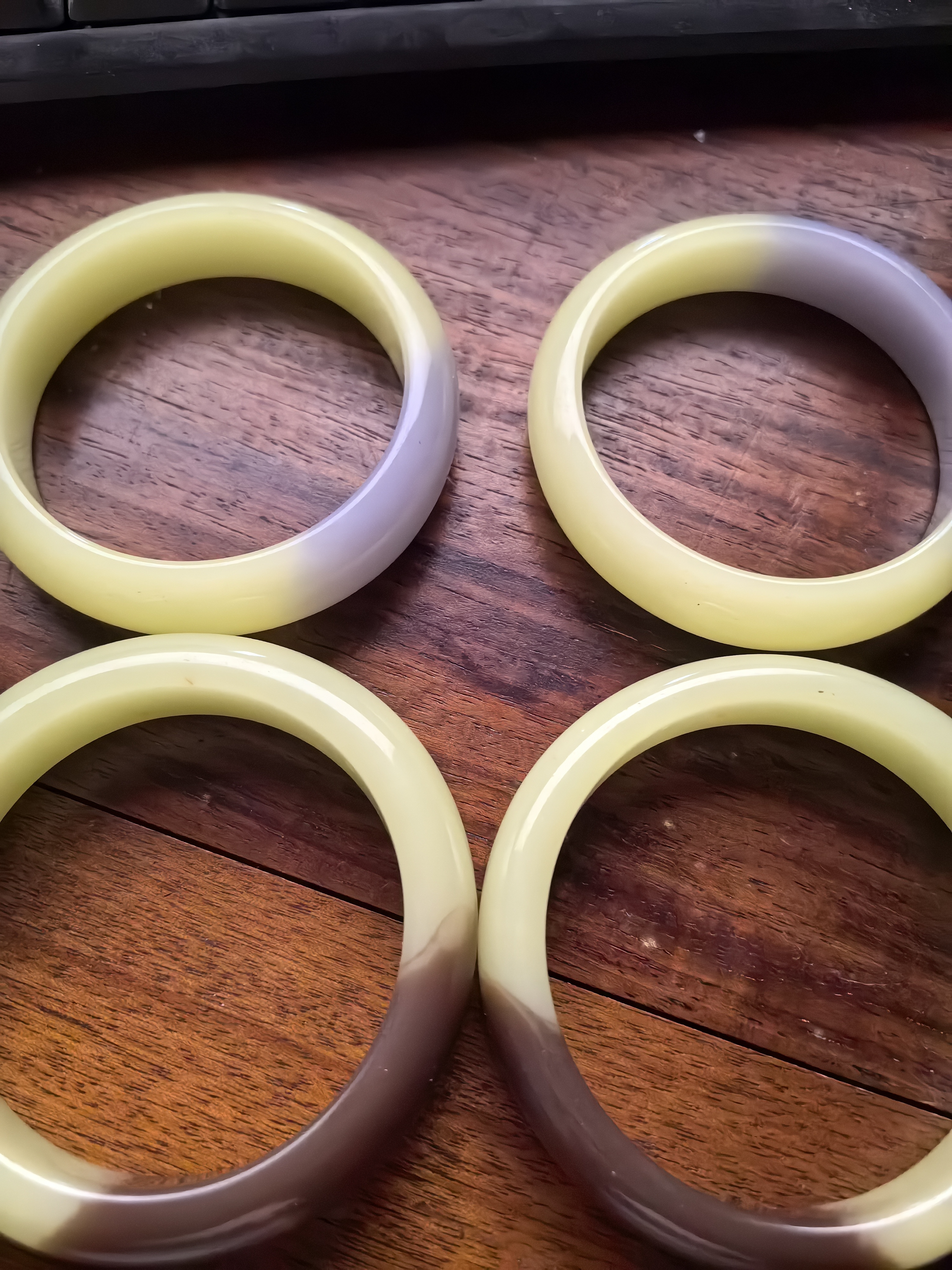 和田玉扁条手镯2只